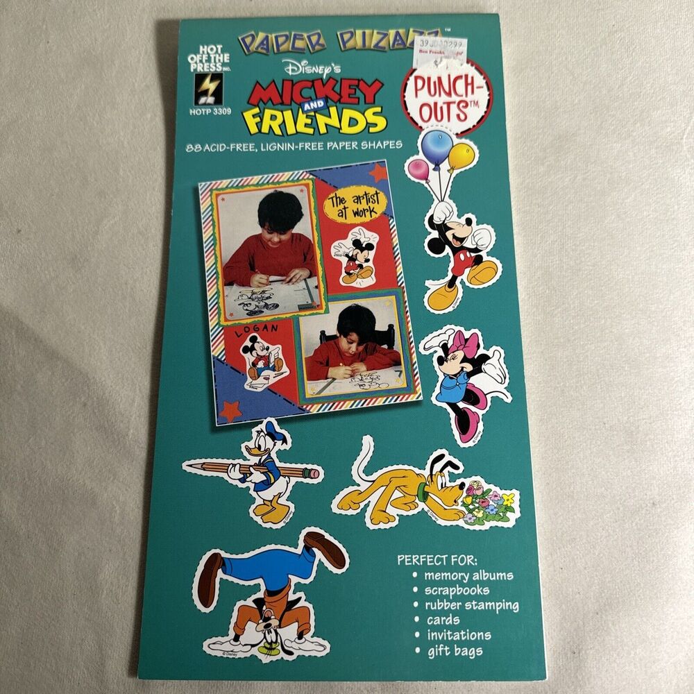 NEW! HOTP 88 Scrapbook PAPER PIZAZZ PUNCH OUTS Disney Mickey & Friends